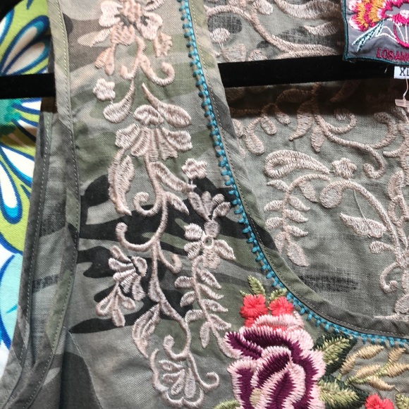 Johnny Was camouflage linen dress - Picture 5 of 8